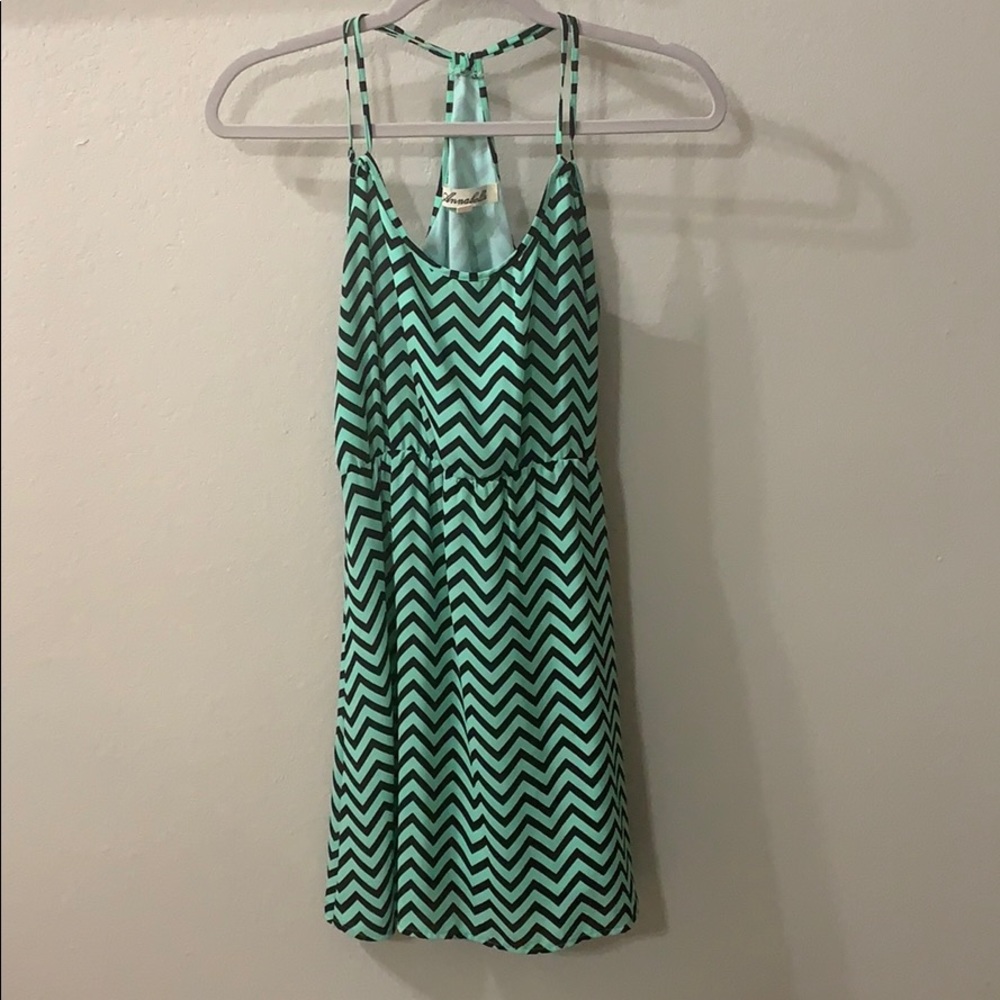 Mint/Black Chevron Dress